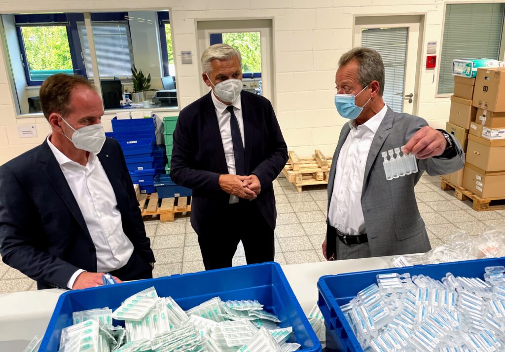 CDU-Bundestagskandidat Hubert Hüppe besucht Pharma-Großhändler NOWEDA in Schwerte am 09.09.21